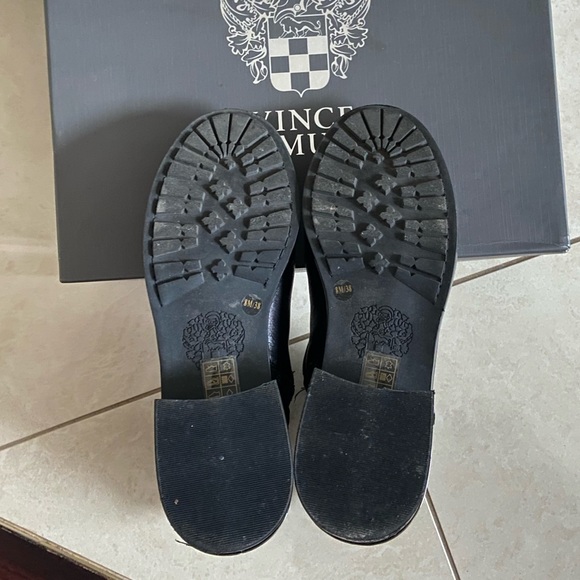 Vince Camuto Black Leather Quilted Moto Boots - Picture 6 of 8